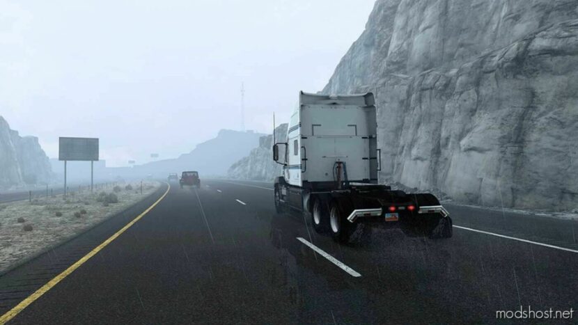 ATS Rain Weather Mod: Cold Rain V0.37 1.48 (Featured)