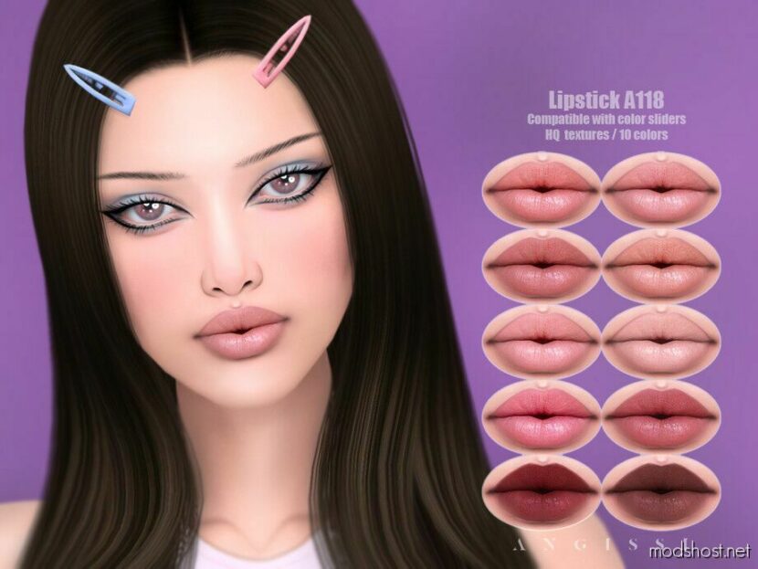 Sims 4 Female Makeup Mod: Lipstick A118 (Featured)