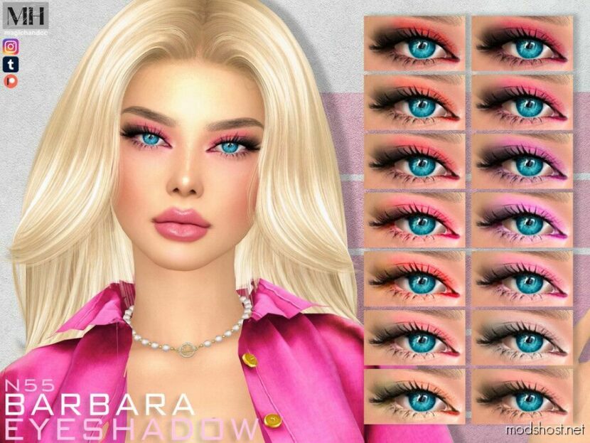 Sims 4 Eyeshadow Makeup Mod: Barbara Eyeshadow N55 (Featured)