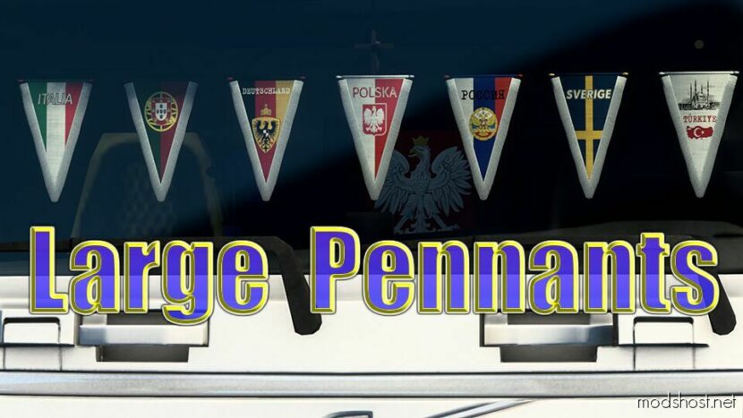 ETS2 Interior Mod: Large Pennants 1.04 (Featured)