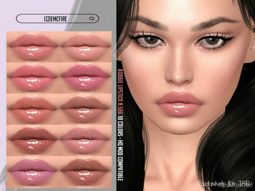 Sims 4 Lipstick Makeup Mod: Bobbie Lipstick N506 (Featured)