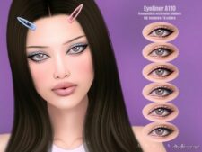 Sims 4 Female Makeup Mod: Eyeliner A110 (Featured)