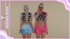 GTA 5 Player Mod: Argyle Vest – Mini Skirt SET MP Female (Image #2)