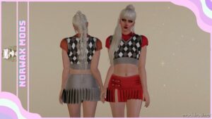 GTA 5 Player Mod: Argyle Vest – Mini Skirt SET MP Female (Image #3)