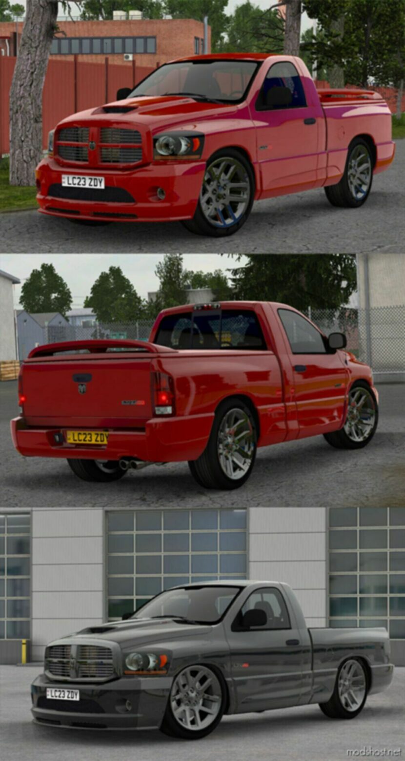 ETS2 Dodge Car Mod: RAM SRT-10 2006 V3.5 1.48 (Featured)