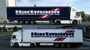 ETS2 Mercedes-Benz Mod: Combo Skin Hartmann Spedition For Mercedes-Benz Actros MP3 (Image #2)