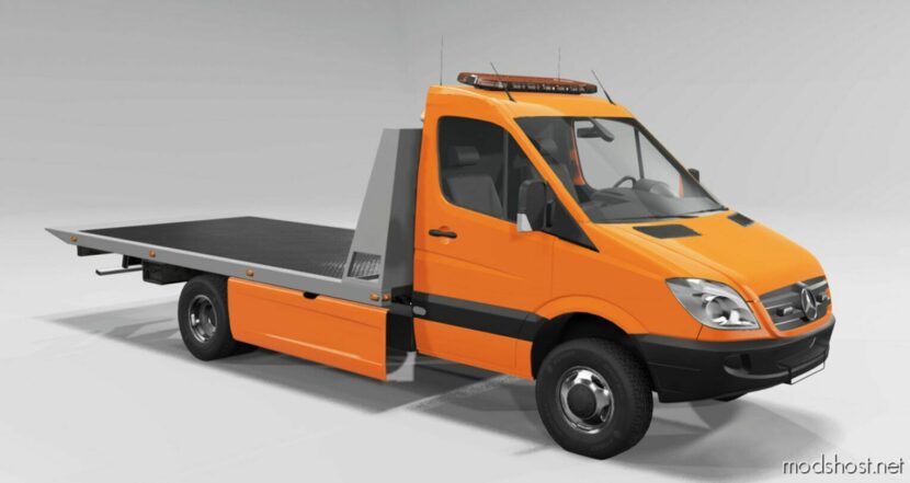 BeamNG Mercedes-Benz Mod: Mercedes Sprinter TOW Truck 0.29 (Featured)