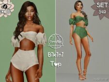 Sims 4 Female Clothes Mod: Bikini TOP & Bottom – SET 342 (Featured)