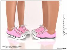 Sims 4 Male Shoes Mod: Lace-Up Linen Sneakers S215 (Featured)