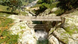 GTA 5 Map Mod: TWO Hoots Waterfalls Simple Wooden Bridge (Menyoo) (Image #4)