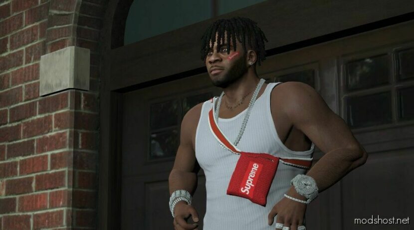 GTA 5 Player Mod: Supreme MAN BAG For Franklin (Featured)