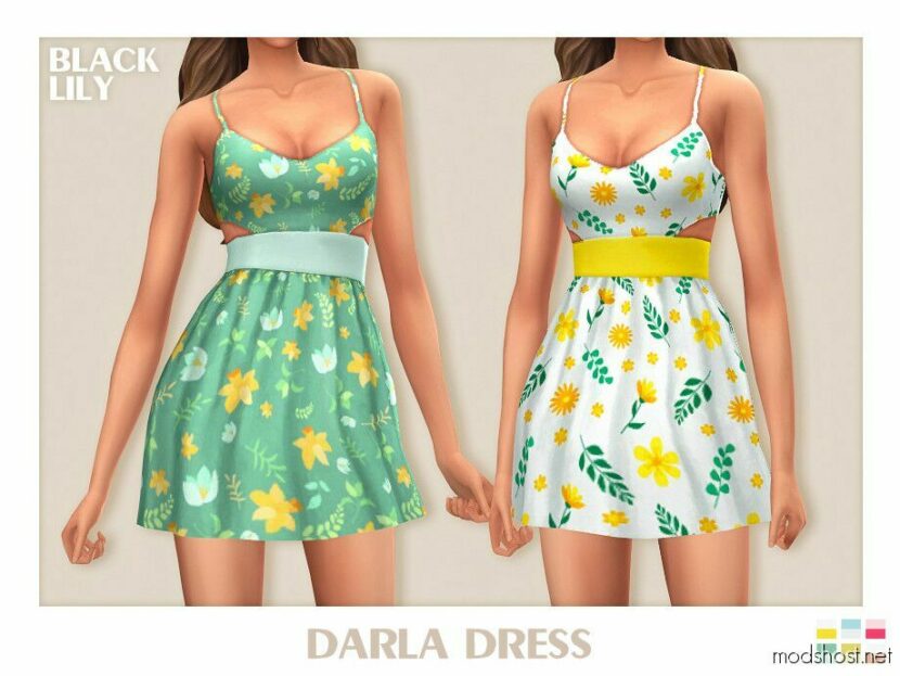 Sims 4 Dress Clothes Mod: Darla Dress (Featured)