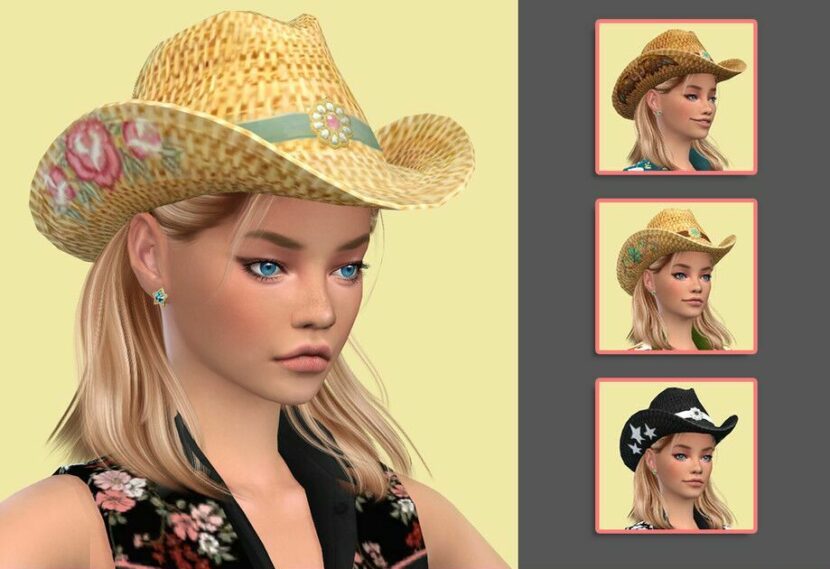 Sims 4 Female Accessory Mod: Cowgirl HAT (Featured)