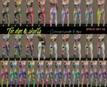 GTA 5 Player Mod: TIE DYE & Skulls – Pants For MP Female & MP Male (Image #2)