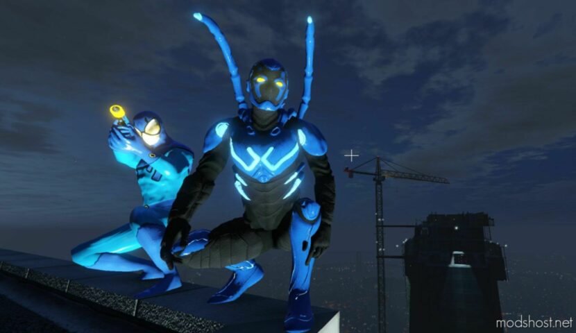 GTA 5 Player Mod: Blue Beetle 2Pack Addon PED (Featured)