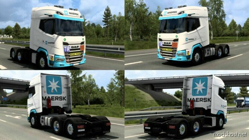 ETS2 DAF Mod: Skin Maersk DAF 2021 By Rodonitcho Mods 1.43-1.48 (Featured)