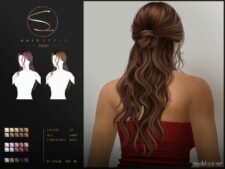 Sims 4 Female Mod: Long Wawy Hairstyle (Ariel 060823) (Featured)