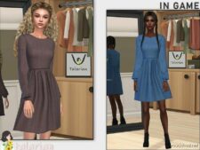 Sims 4 Elder Clothes Mod: Alaina Dress (Image #2)