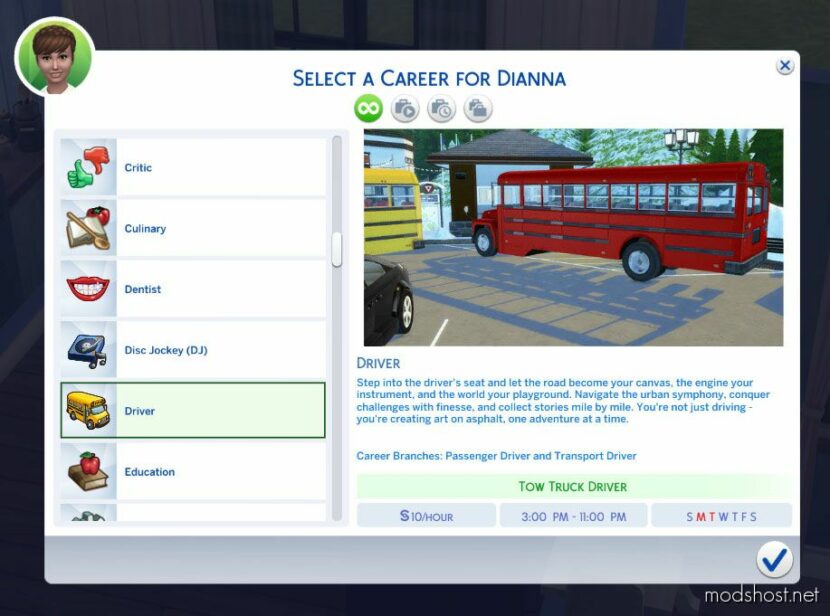 Sims 4 Mod: Driver Career (Featured)