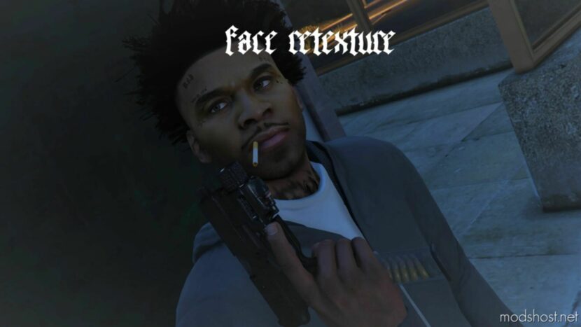 GTA 5 Player Mod: Face Tattoos For Frank (Featured)