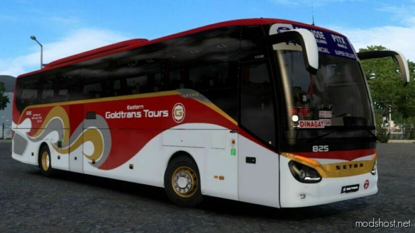 ETS2 Setra Mod: S516 HD Goldtrans Tours Skin (Featured)