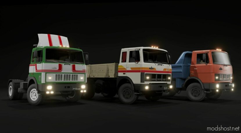 BeamNG Truck Mod: MAZ 5337 / 53371 / 5432 / 5551 (Featured)