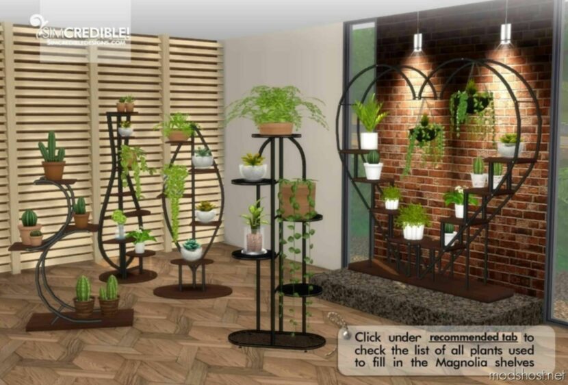 Sims 4 Object Mod: Magnolia Indoor Garden Plants Shelf F (Featured)