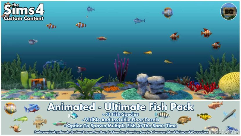 Sims 4 Pet Mod: Animated – Ultimate Fish Pack (Featured)