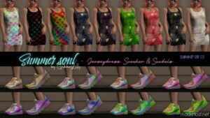 GTA 5 Player Mod: Summer Soul – Jerseydress, Sneaker & Sandals For MP Female (Image #3)