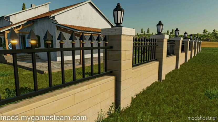 FS22 Placeable Mod: Brick Fence Pack (Featured)