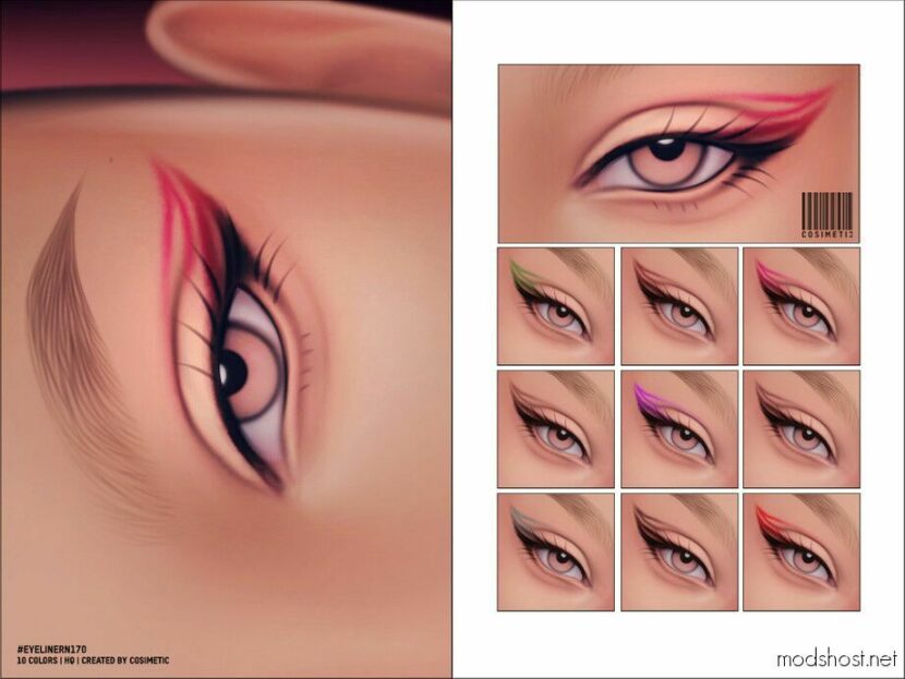 Sims 4 Female Makeup Mod: Eyeliner N170 (Featured)