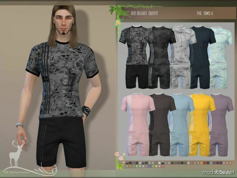 Sims 4 Male Clothes Mod: Bleuet Outfit (Featured)