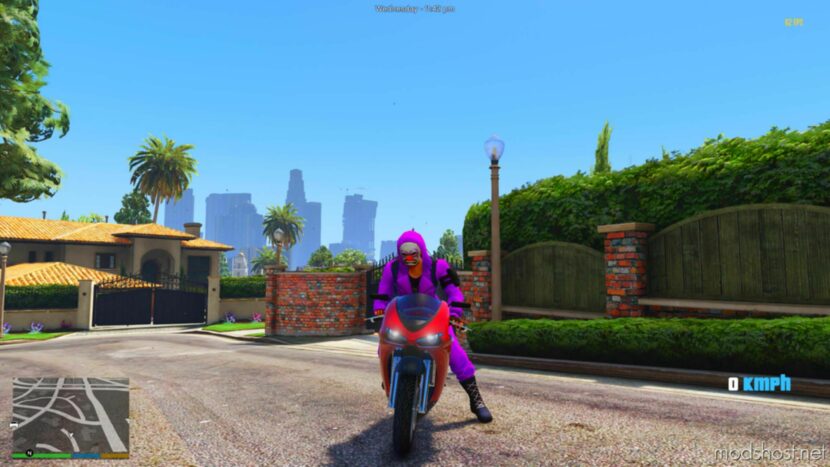 GTA 5 Player Mod: Purple Criminal Add-On PED V1.2 (Featured)