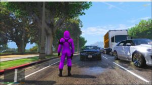 GTA 5 Player Mod: Purple Criminal Add-On PED V1.2 (Image #3)