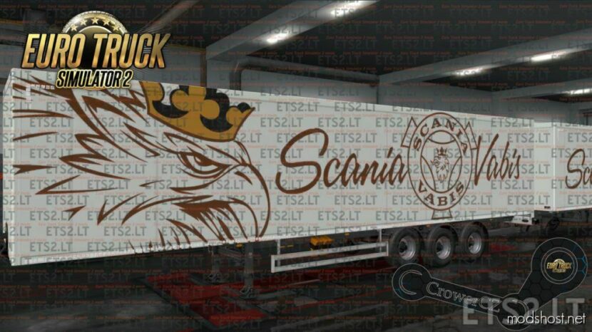 ETS2 Scania Mod: Vabis Gold Ownership Trailer Skin 1.48 (Featured)