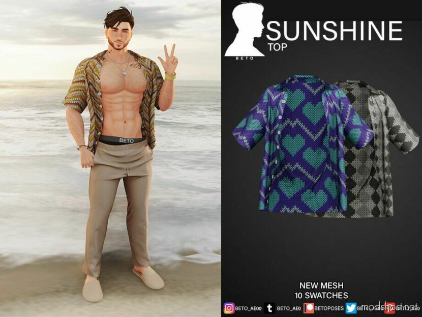 Sims 4 Male Clothes Mod: Sunshine SET (Featured)