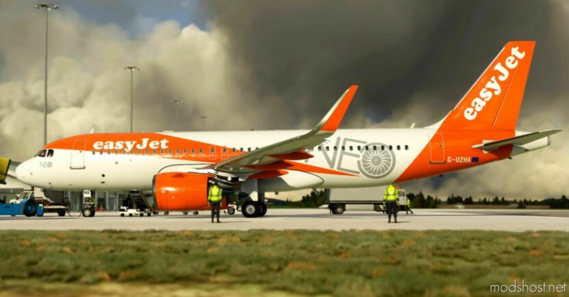 MSFS 2020 8K Livery Mod: A32NX Easyjet A320 NEO G-Uzha 8K (Featured)