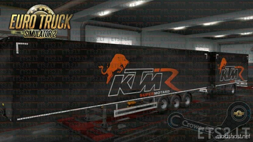 ETS2 Mod: KTM Racing Ownership Trailer Skin 1.48 (Featured)