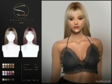 Sims 4 Female Mod: Long Straight Hairstyle (Suzane 080823) (Featured)