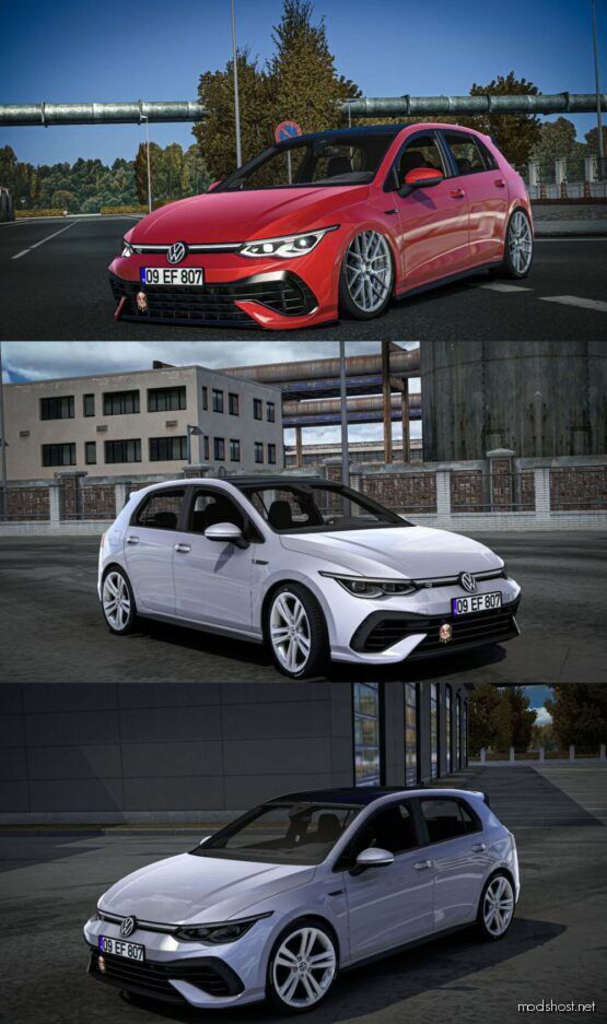 ETS2 Volkswagen Car Mod: Golf 8 R Line 1.48 (Featured)