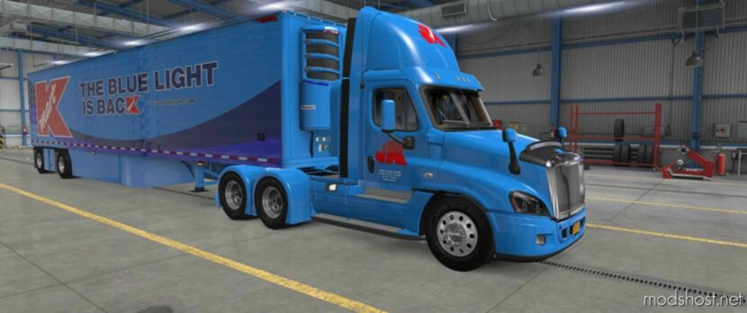 ATS Freightliner Mod: K Mart Skin For Ruda REF And Ruda Cascadia DAY CAB 1.48 (Featured)