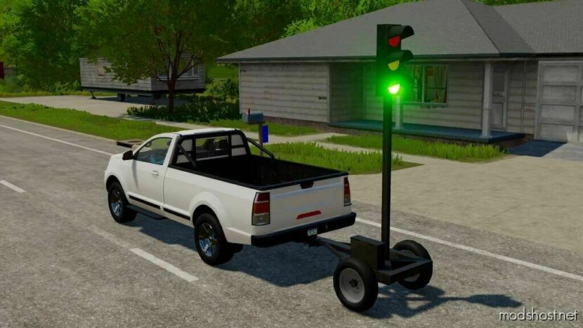 FS22 Trailer Mod: Mobile Traffic Light (Functional) V1.2 (Featured)