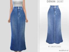 Sims 4 Elder Clothes Mod: Denim Skirt (Featured)