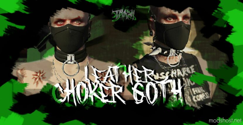 GTA 5 Player Mod: Leather Choker Goth For MP Male And Female (Featured)