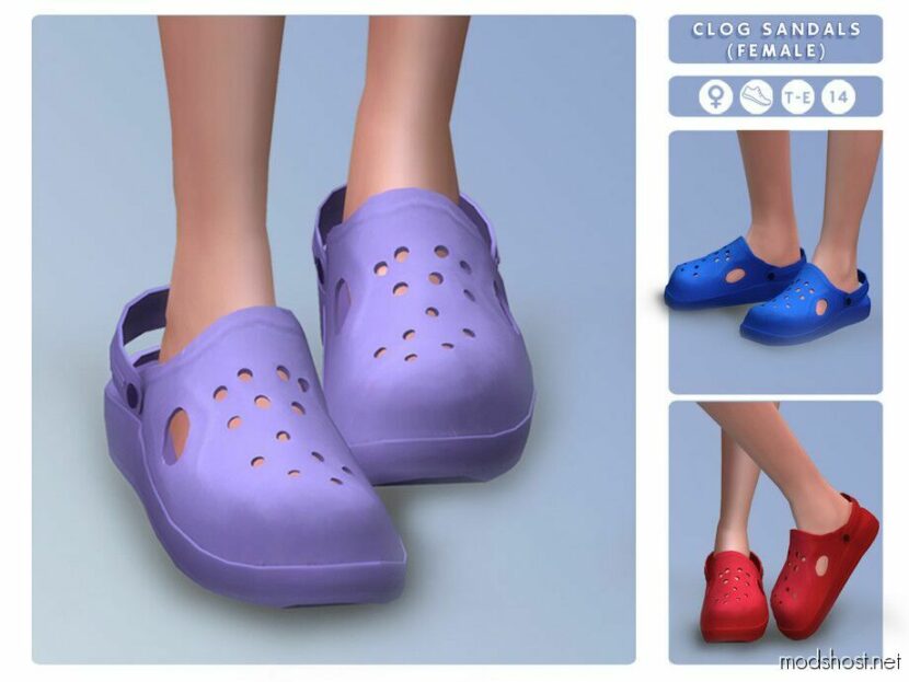 Sims 4 Female Shoes Mod: Clog Sandals Female (Featured)