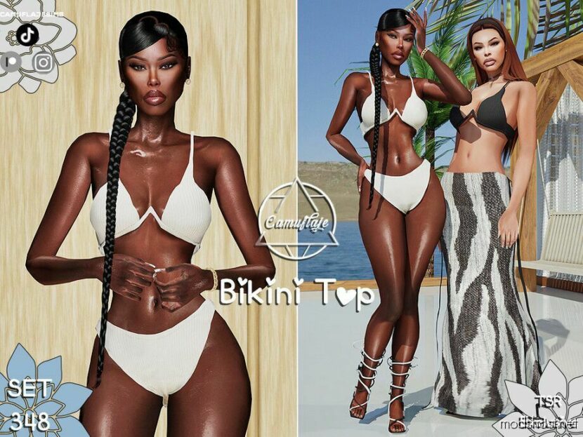 Sims 4 Female Clothes Mod: Bikini SET 348 (Featured)