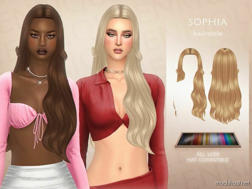 Sims 4 Female Mod: Sophia Hairstyle (Featured)