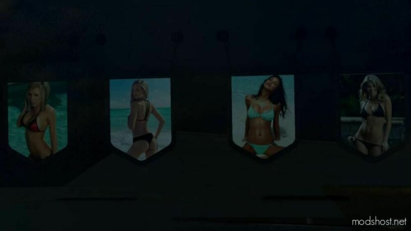 ETS2 Interior Mod: Bikini HOT Girls Pennants Pack V2 1.48 (Featured)