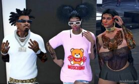 GTA 5 Player Mod: T-Shirts Exclusive Pack Moschino For MP Female (Image #4)