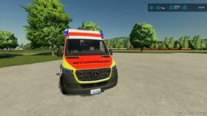 FS22 Mercedes-Benz Vehicle Mod: Mercedes Benz Sprinter Strobel Ambulance V1.0.0.1 (Image #4)